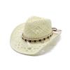 Western Cowboy Hat With Breathable Paper Straw For Summer Sun Protection
