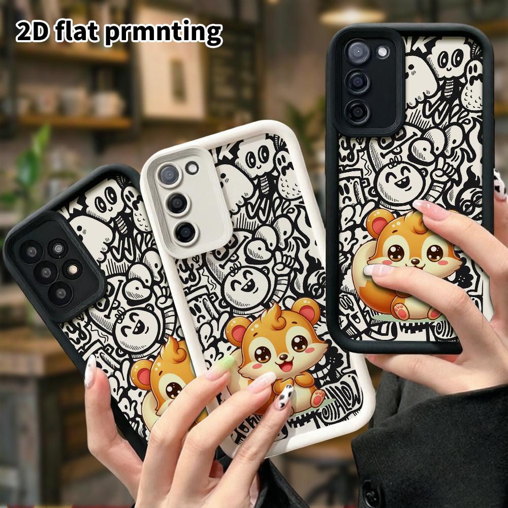 Phone Case: 2D Flat Samsung Galaxy A34 A35 M05 M06 S20 S22 S21 FE Plus 5G Protective Case, Little Squirrel, Christmas and Halloween Gift