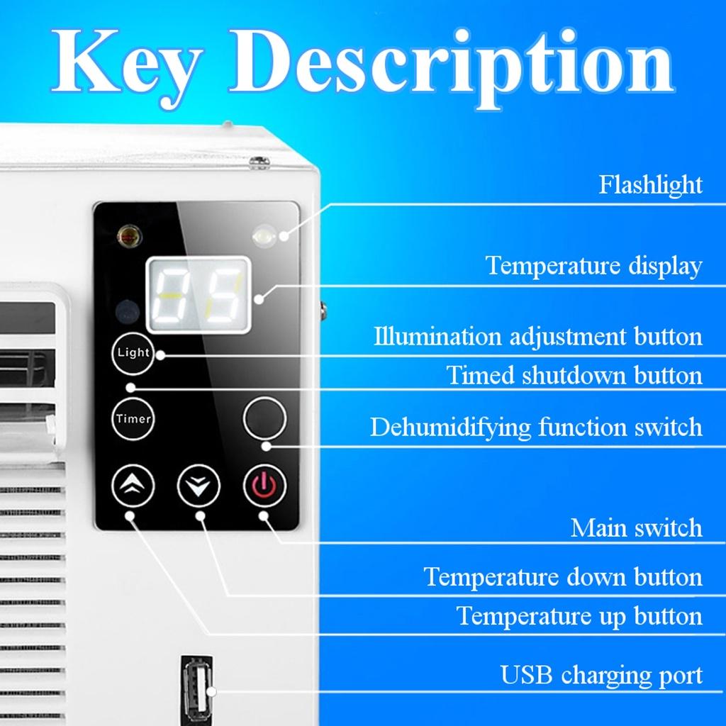 330W 1100W Mini Air Conditioner Portable Small Desktop Air Cooler Cold And Warm Air Conditioning Fan LED Control Panel With Remote Control