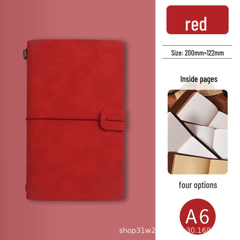 A6 Retro Travel Journal with Strap & Check-in Stamp - Customizable Logo Notebook