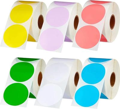 6Rolls 2 Inch Circle Direct Thermal Sticker Label Round Printer Label Sticker Business Labeling For Rollo Zebra Thermal Printers