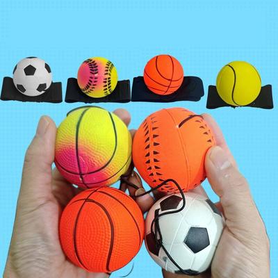 2 Pezzi Bambini Spugna Gomma Palla a Mano Giocattolo Gioco Esercizi Rimbalzante Elastico Sport su Cordino di Nylon Bambini Bambini Giocattolo da Esterno Palla