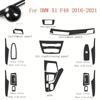 Carbon Fiber For BMW X1 X2 F48 F39 2016- Car Film Interior Stickers Center Console Gear Dashboard Air Door Handle Lift Panel