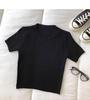 Women's Round Neck Slim-Fit Knitted Pullover: Short Sleeve, Straight Shoulders, Niche Design, Figure-Flattering