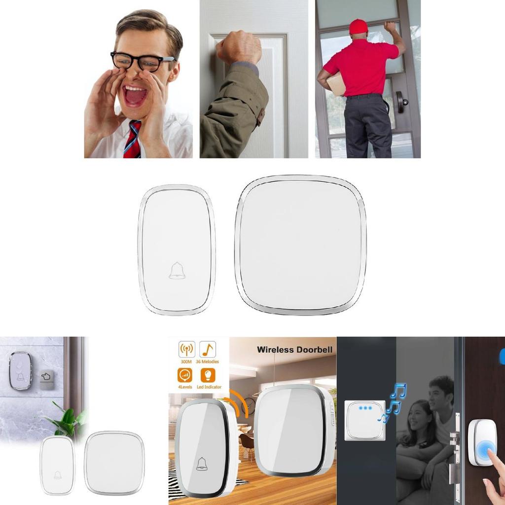 Wireless White A101 Remote Control Electronic Doorbell Ideal For Home Villa And Seniors