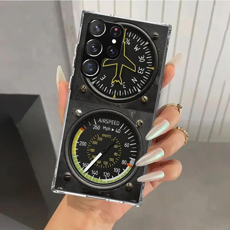 Aviation Aeroplane Helicopter Cockpit Instrument Phone Case for Samsung Galaxy S25 S24 S23 Ultra S22 S21 Plus S20 FE S10 + S10E