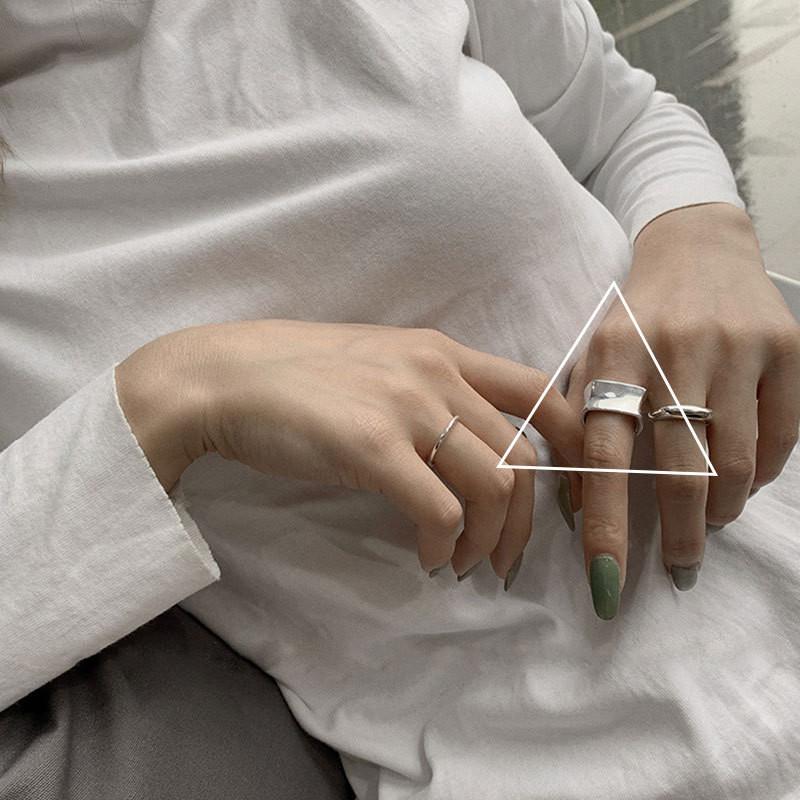 Уникальное неровное кольцо из стерлингового серебра S925 для женщин, регулируемое, минималистичный стиль, ювелирное изделие J265