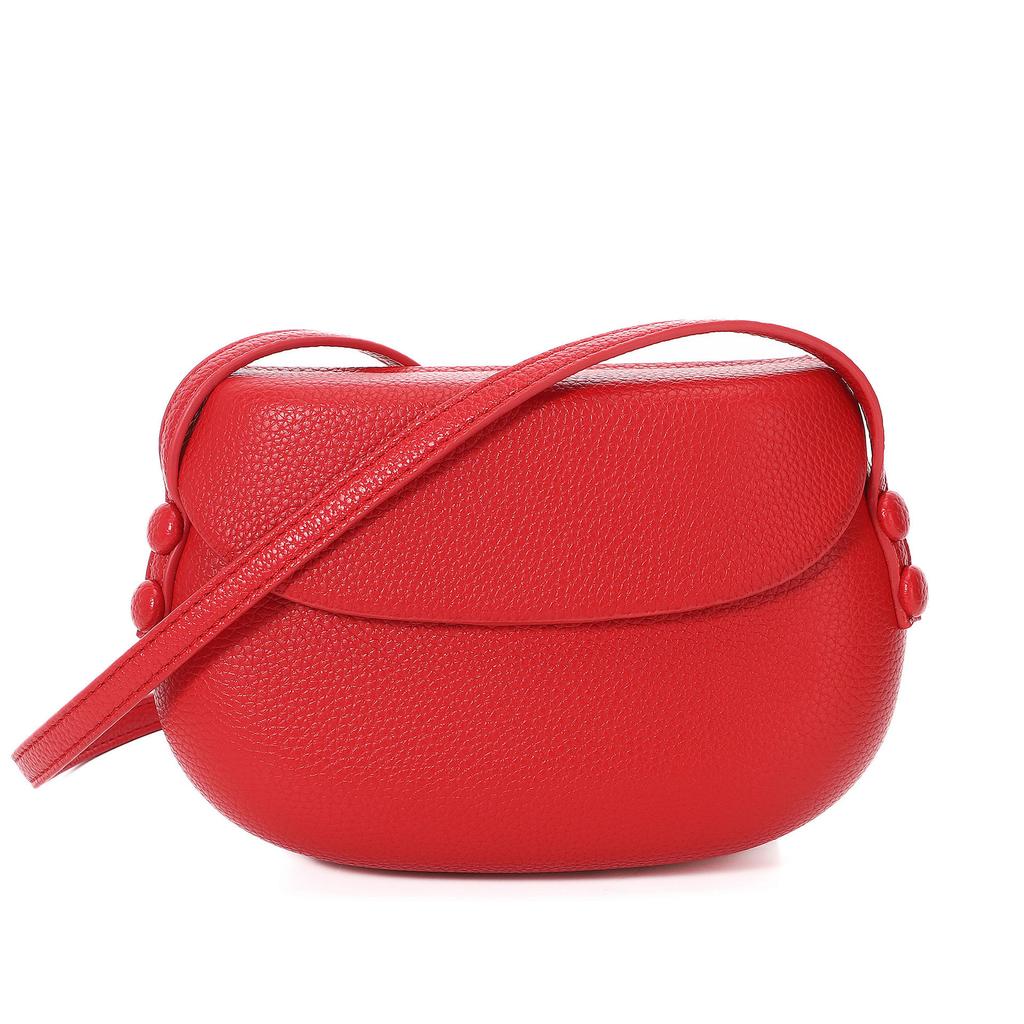 Summer Retro Red Saddle Bag Crossbody Small Bag Women'S Versatile Simple Mobile Phone Bag