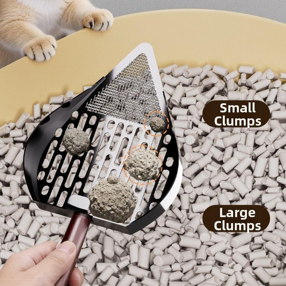 Double Sifting Pet Waste Shovel Stainless Steel Waste Removal Sifting Tool Cleaning Tool
