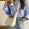 Trendy Retro Crescent Dumpling Crossbody Bag - Simple, Versatile PU Shoulder Bag for Women, Korean Style