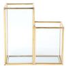 Glass Storage Container Garden Polygonal Column Golden Brass Bar Welding Flower Room Box