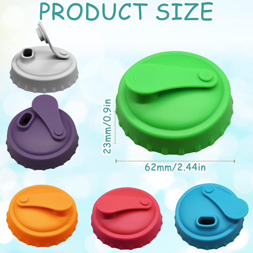6Pcs Leakproof Soft Silicone Can Lid Beer Bottle Cap Soda Cola Cover Reusable Seal Cap