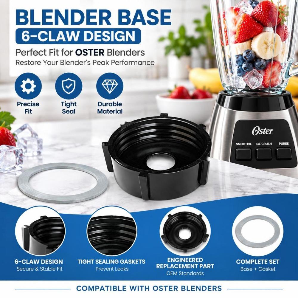 2PCS Compatible O-Ring Gasket Black Blender Jar Replacement for Oster For Kitchen Appliance