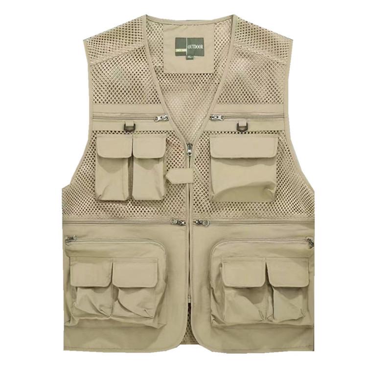 Summer Mesh Vest for Middle-Aged and Elderly Men - Multi-Pocket Sleeveless Fishing & Photographer Jacket