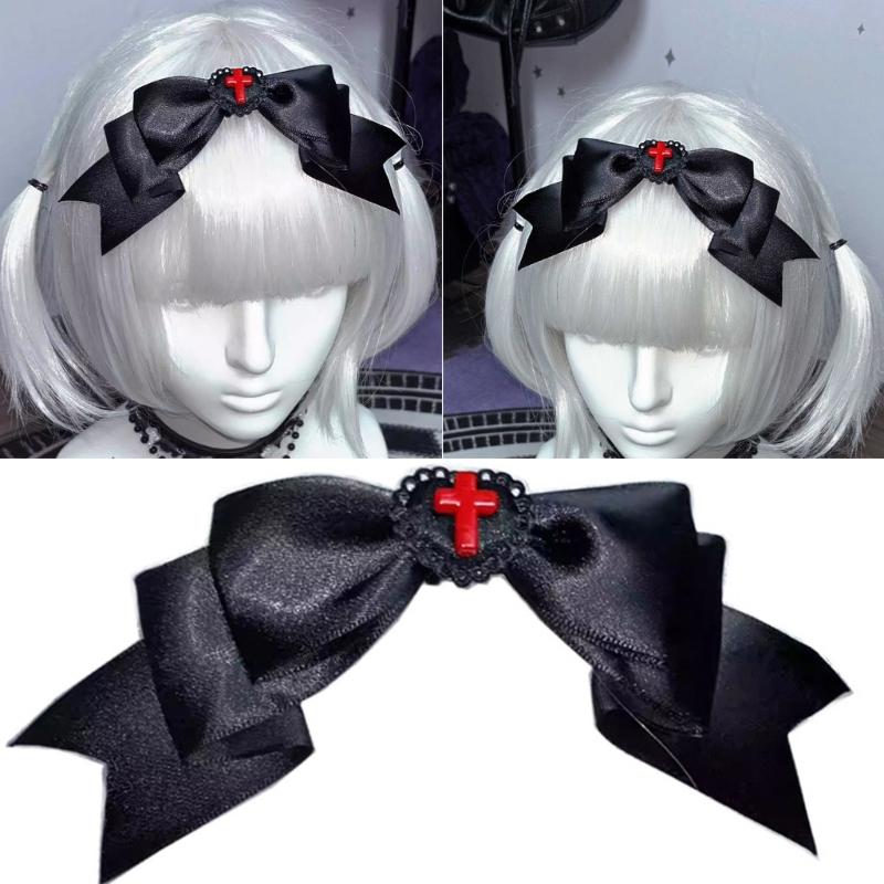 1PC Gothic Style Heart Bows Hair Clip Cosplay Hairpieces Party HeadwearFor Women Seeking Unique Fashion Accessories