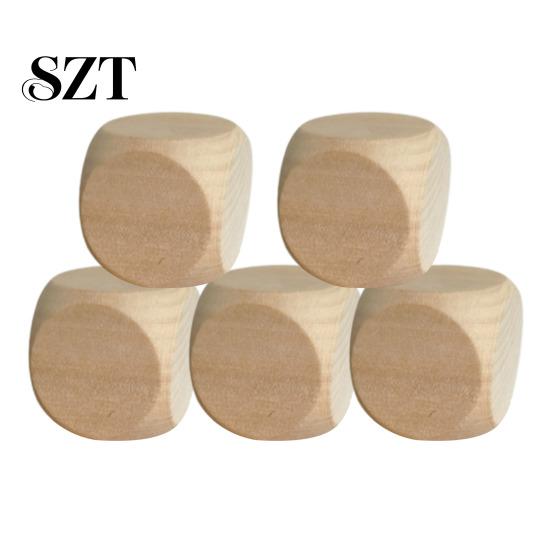 Heavy Duty Wooden Dice 5Pcs 2/3/4/5/6/7CM Rounded Corner Six-Sided Giant DIY Hand Painted Gaming Block Cube Game Night Props