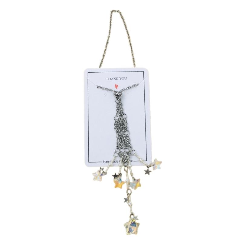 Mesh Pocket Pendant Rope Alloy Material Elegant Crystal Stone Holder Pendant with Adjustable Length Mesh Crystal Pocket серебряный