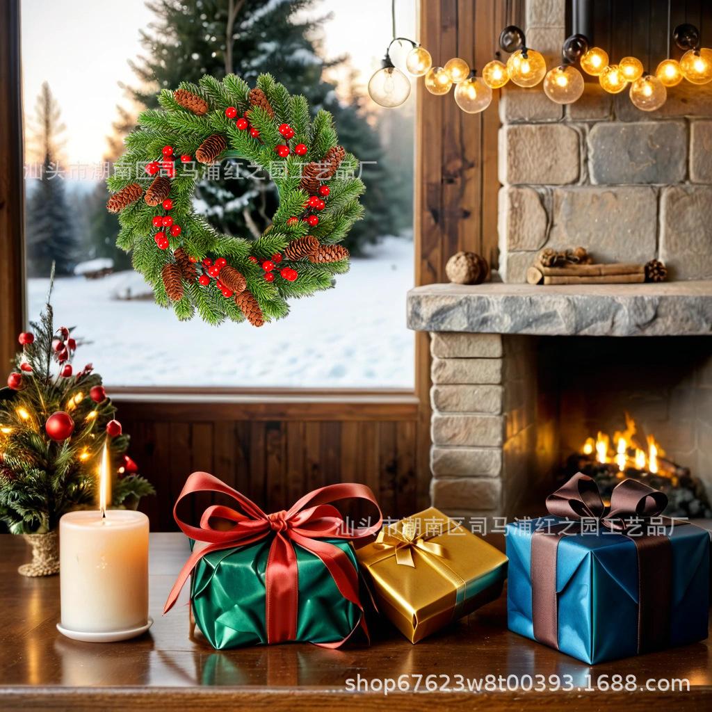 Christmas Decorations, Artificial Wreaths, Fake Green Plants, Home Decoration, Window Arrangement, Door Hanging Wreaths, Christmas Decoration