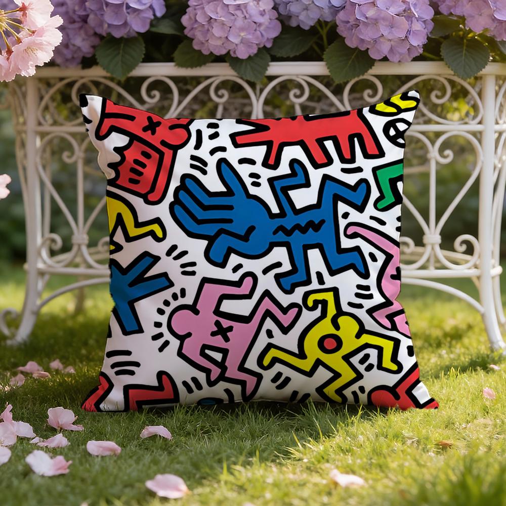 Modern Pop Art Street Graffiti Cushion Cover Home & Car Dual-Scene Pillow Cover: Reversible for Premium Comfort