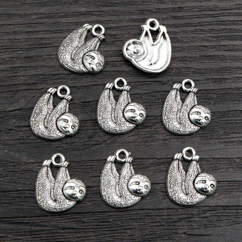 

20Pcs 18x15mm Cute Sloth Pendant DIY Animal Jewelry Making Accessories Findings for Necklace Bracelet. Brown