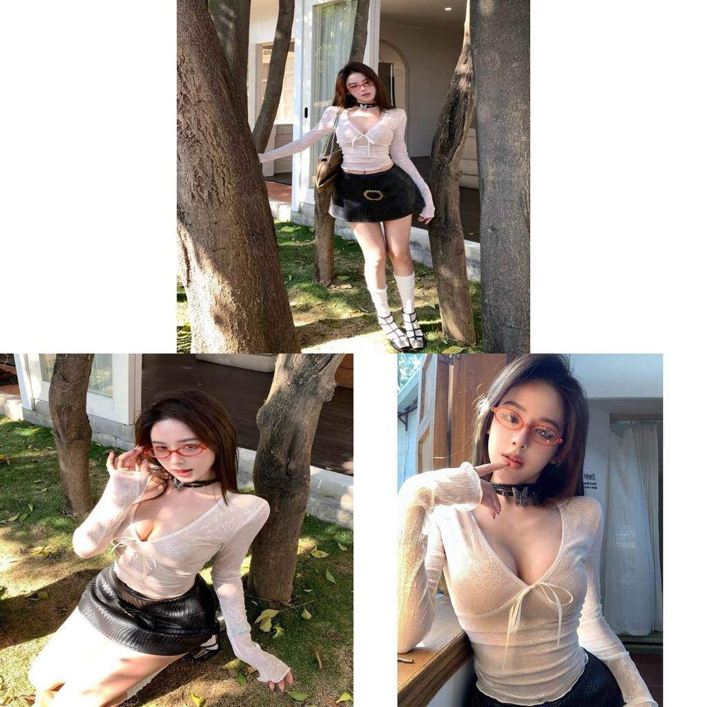 Sexy Lace Short Sleeve T Shirt With V Neck For Spring Summer Womens Fashion