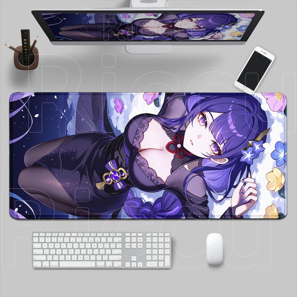 New Pretty Raiden Shogun Mouse Pads Gaming Accessories MousePad PC Genshin Impact Desk Mat Laptop Kawaii Abime Girl Keyboard Mat