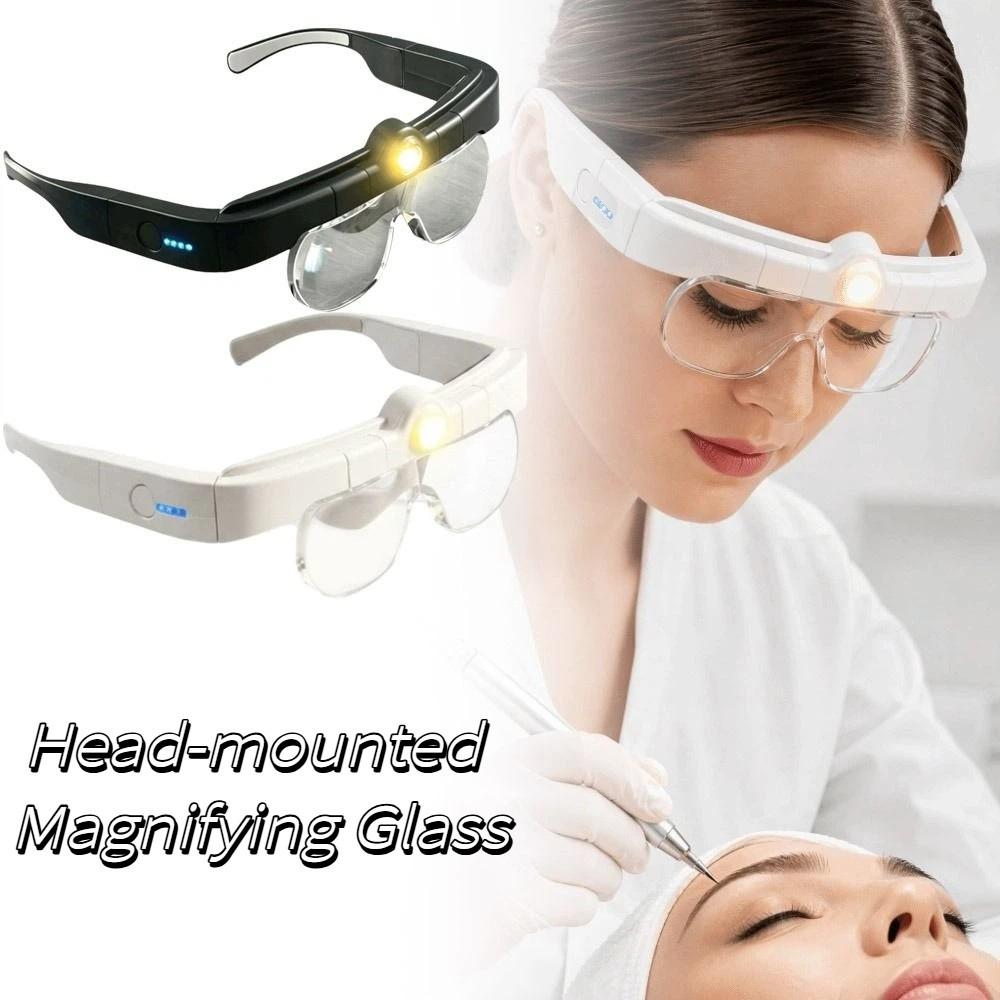 Hands Free LED Magnifying Glass With Light USB Rechargeable Magnifier Close Work
