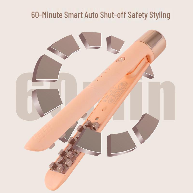 

Electric Dual-Use Mini Hair Styler: Straighten & Curl, Wet & Dry Use білий