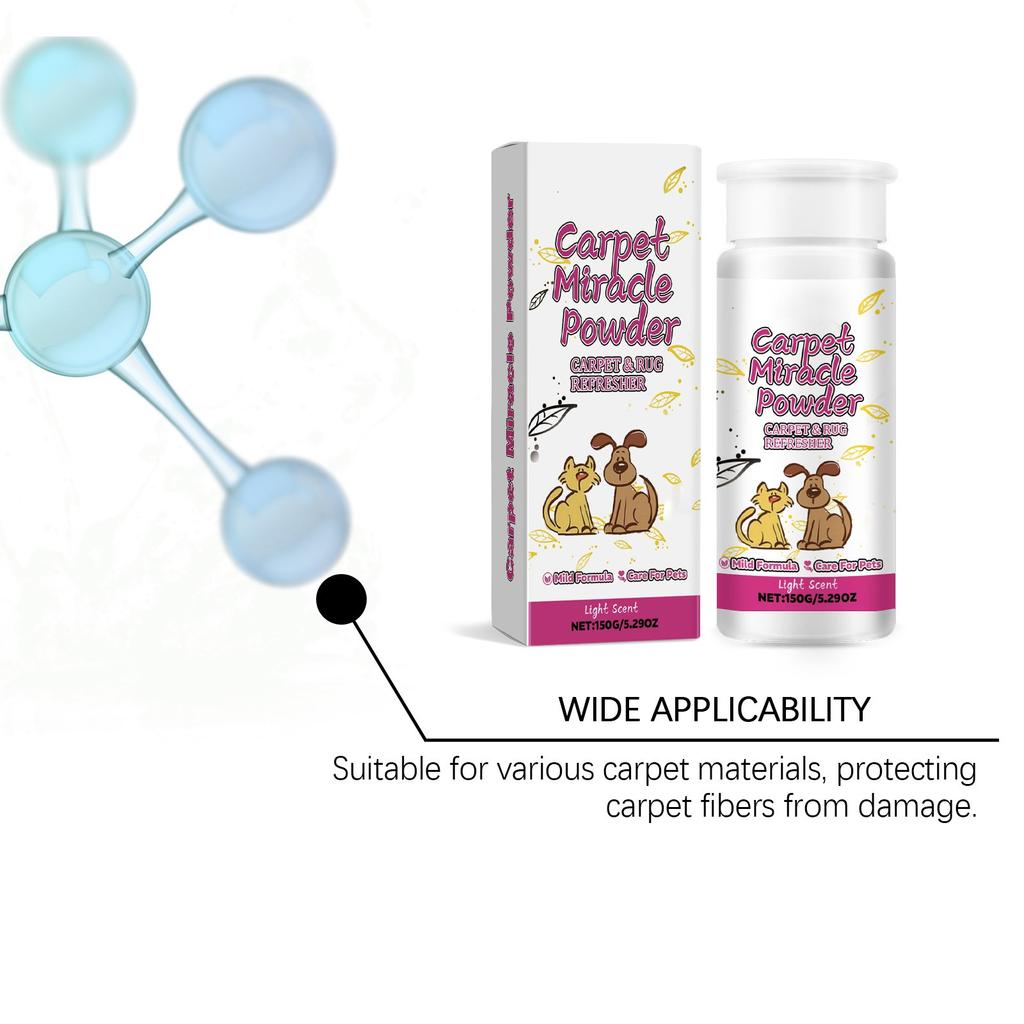 Teppich- und Raumerfrischer für Haustiere, Teppichpulver, Tiergeruch, sanfte Geruchsentfernung, 150 g