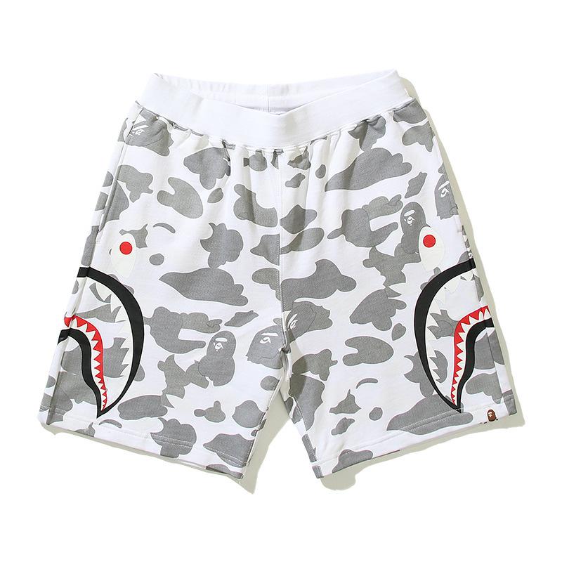 Pantaloncini Casual Bape Shark Camo da Uomo Estivi da Spiaggia Board Shorts a 5 Tasche Pantaloncini da Campo Streetwear