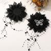 Peony Feather Tassel Hair Claw Women Girls High Cap Bone Design Hairpin Sturdy Shark Clip Hair Accessory