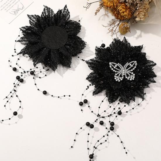 Peony Feather Tassel Hair Claw Women Girls High Cap Bone Design Hairpin Sturdy Shark Clip Hair Accessory
