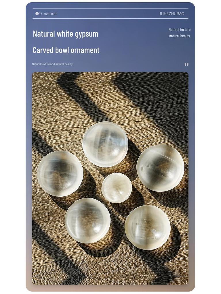 Marokkanische Selenit Runde Schale: Gipsstein Armband Aufbewahrung und Entmagnetisierungsornament