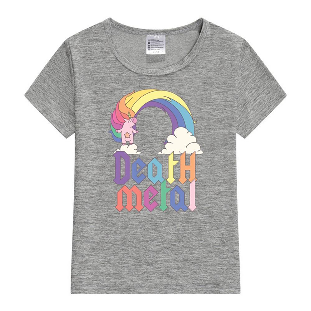 Funny Death Metal Unicorn Cute Rock Music Band Lover Baby TShirt Short sleeves Sports fashion short sleeves for ages S