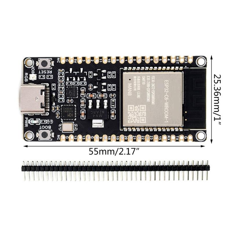 ESP32C6 Development Board ESP32C6-WROOM-1-N8 Module 8MB H ESP32C6 CoreBoard WiFi6 + BTcompatible5.0 + IEEE802.15.4 F