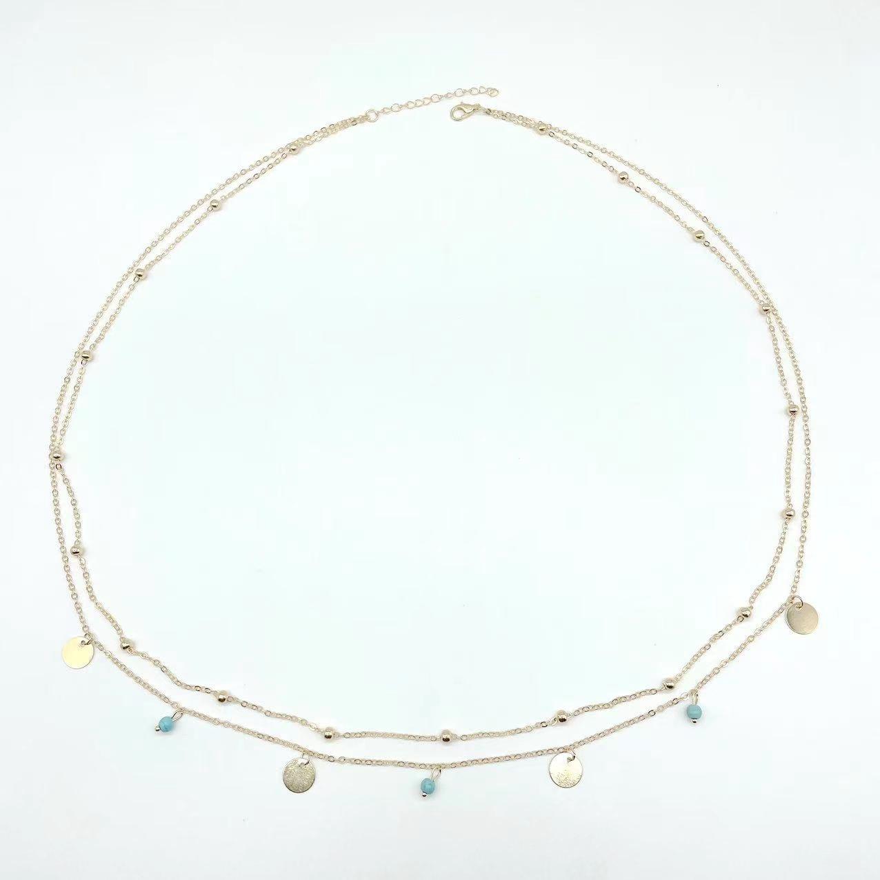 Простая кисточка с пайетками поясная цепочка женская двойная цепочка повседневная цепочка для брюк хип-хоп бирюзовая цепочка для тела украшение на талию