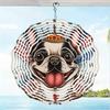 2D Metal Wind Chime with Playful French Bulldog Design – Handcrafted Outdoor Garden Decor, Weather-Resistant Hanging Art for Patio