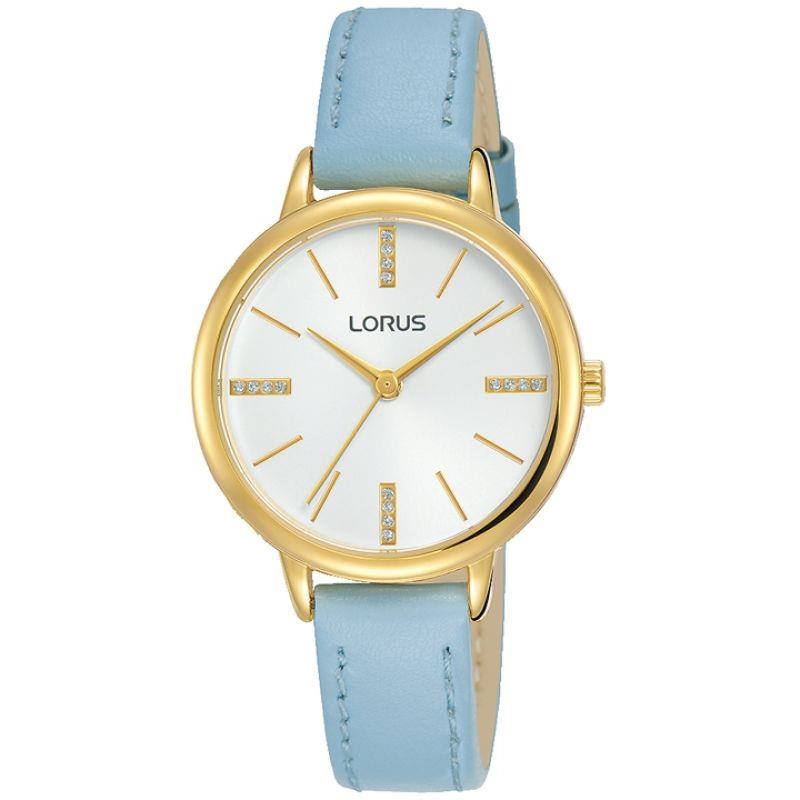Lorus RG214QX8 Women's Watch Blue Leather Strap White Dial