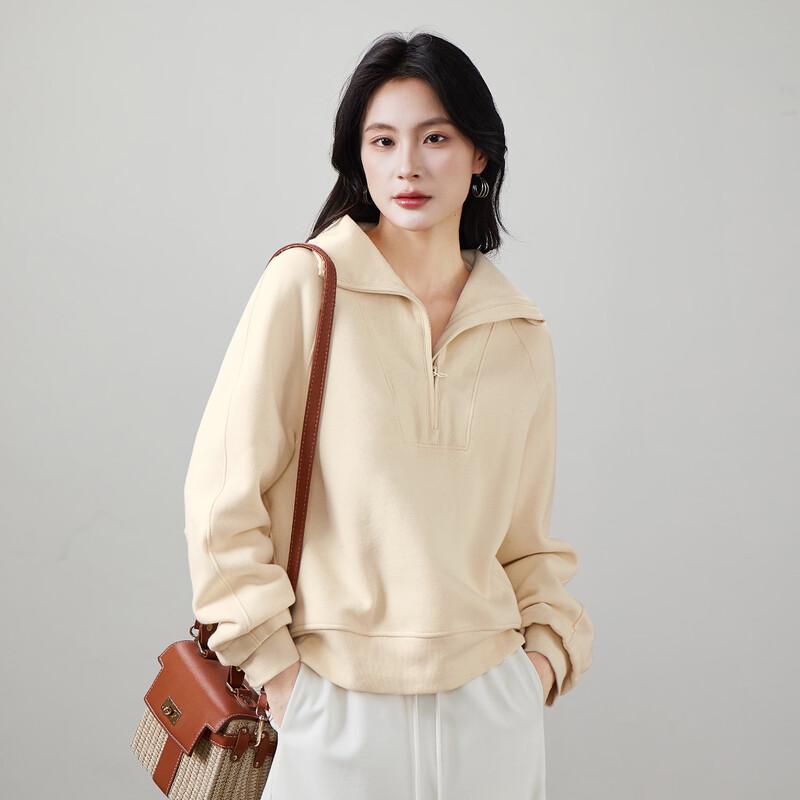 SOFSIL Women s Casual Half-Zip Sweatshirt L