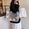 Spring Pvc Transparent Jelly Bag 2025 New Korean Version Fashion Graffiti Women's Shoulder Bag Large Capacity Tote Bag