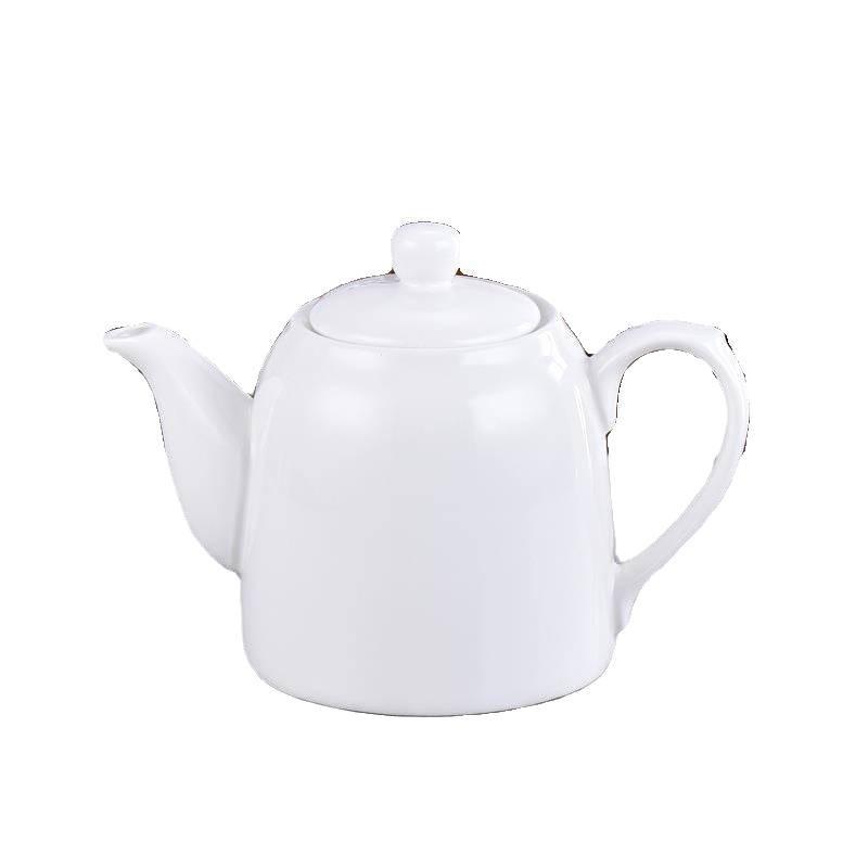 Ceramic Teapot with Built-in Filter, Available In Large & Small Sizes, Heat-Resistant, Pure White for Restaurants & Hotels.
