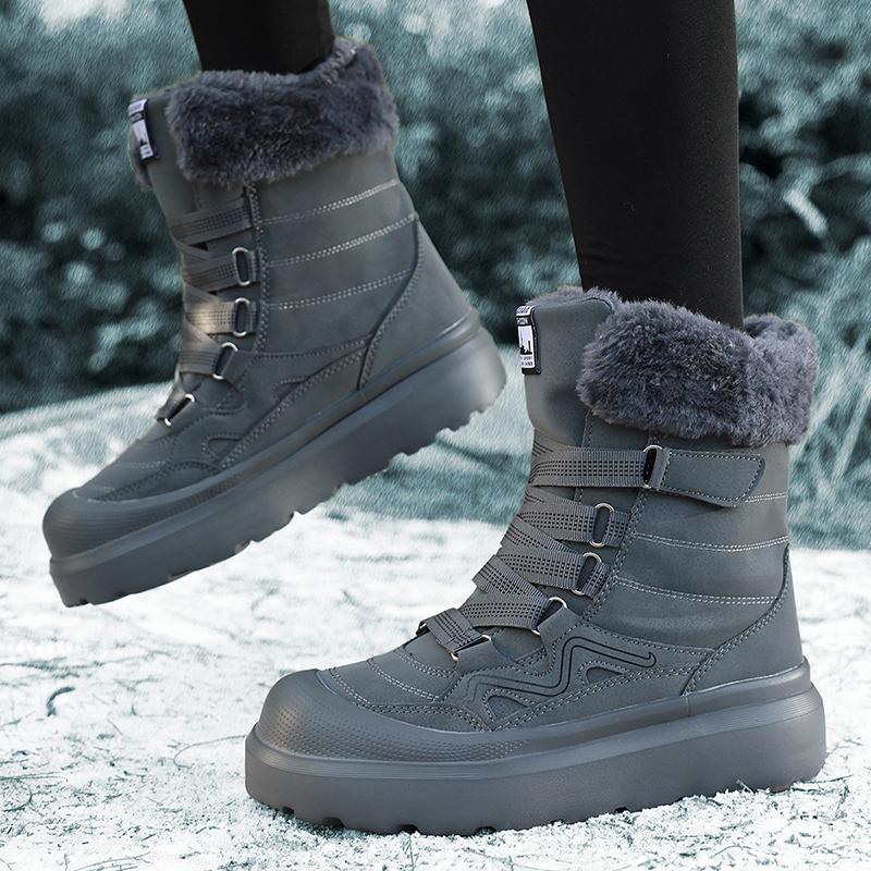 TUINANLE Winter Schneestiefel Damen Baumwollschuhe Verdickte Rutschfeste Plüsch-Knöchelstiefel Weiche Sohle Warme Outdoor-Schuhe