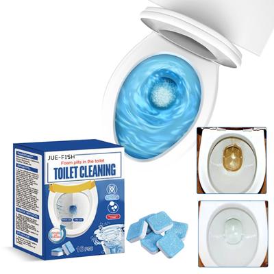 JUE-FISH Toilet Cleaning Tablets Flush Deodorizes Toilet Automatic Bleach Toilet Bowl Cleaner Stain Remover Tablet Flush Deodorizes Toilet Deodorant