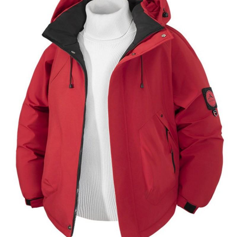 Couple Winter Hiking Cotton Jacket Thick Warm Outdoor Stand Collar Coat Men Women