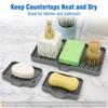 1-Pack Silicone Drain Soap Box Kitchen Bathroom Anti-slip Sink Tray Creative Washing Table Soap Tray Free Punch Drain Rack