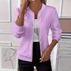 Women S Solid Color Long Sleeve Knit Zip Up Jacket Coat