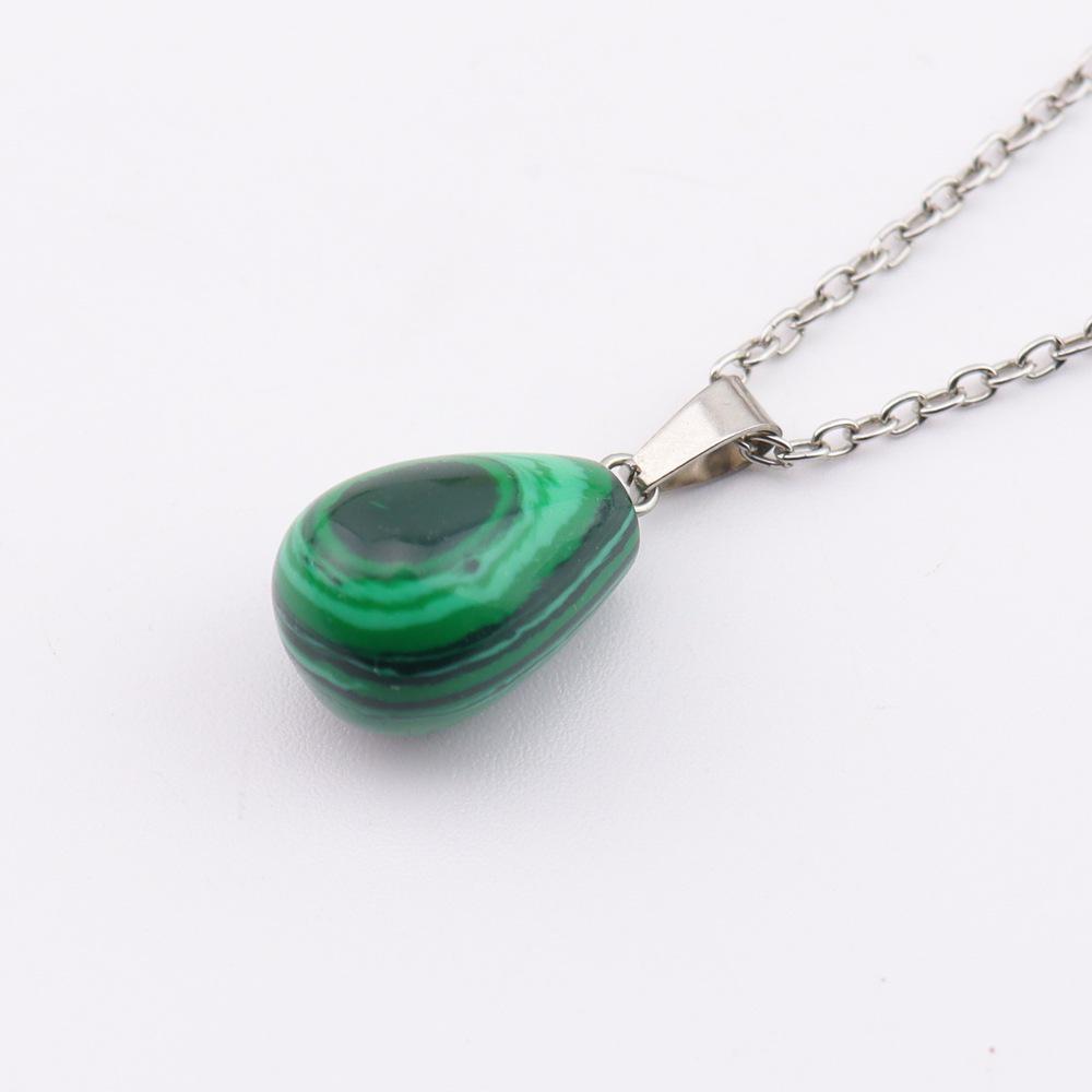 Rosenquarz-Achat Wassertropfen Halskettenanhänger, 13x18mm Runder Stein, Naturstein Anhänger (N765)
