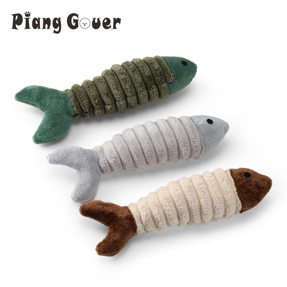 3pcs Simulation Fish Cat Toy Teasing Stick Teasing Interactive Plush Fish Pet Toy