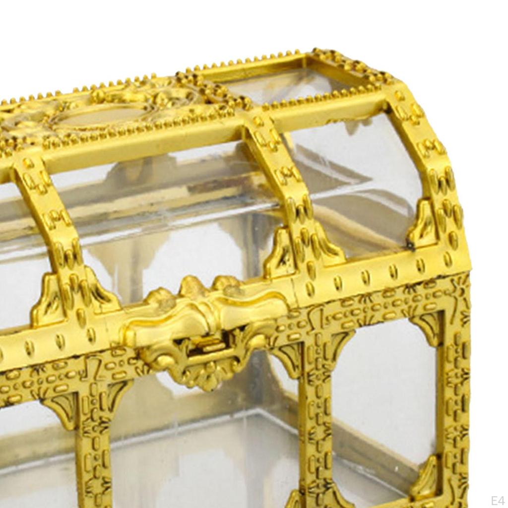 Cutii de bomboane Cutie de bijuterii cadou, Cufăr transparent de comori, Favor de nuntă pentru petrecere