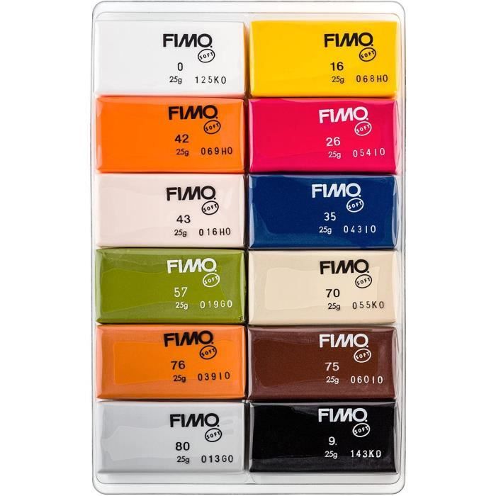 Pâte à Modeler - FIMO - SOFT Natural - Set de 12 - Doux - Couleurs Assorties